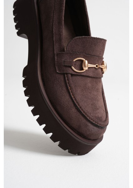 Lara Toka Detaylı Acı Kahve Süet Günlük Loafer Ayakkabı indirimleri