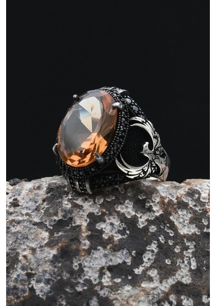 Zultanit Taşlı Anka Kuşu Figürlü 925 Ayar Gümüş Erkek Yüzük 902353 modelleri