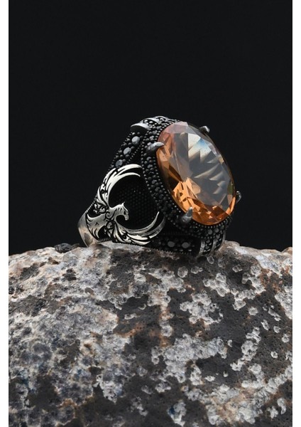 Zultanit Taşlı Anka Kuşu Figürlü 925 Ayar Gümüş Erkek Yüzük 902353 indirimleri