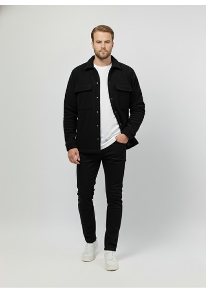 Erkek Mevsimlik Spor Kesim Mont Çıtçıtlı Ceket Polar Erkek Gömlek