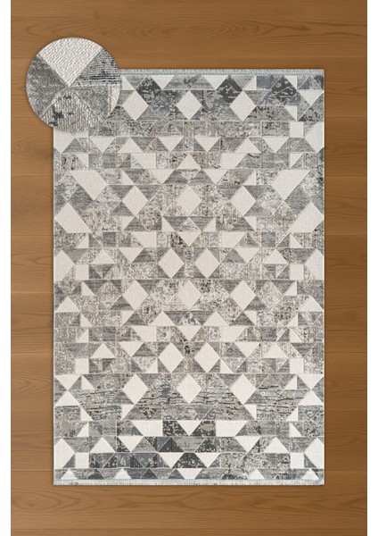 Estefan Loni Bej Gri Modern Geometik Desenli Halı fırsatları
