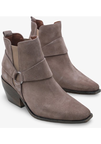 Javell Kadın Hakiki Deri Western Bot - Vizon Süet fiyatları