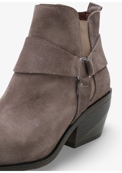 Javell Kadın Hakiki Deri Western Bot - Vizon Süet modelleri