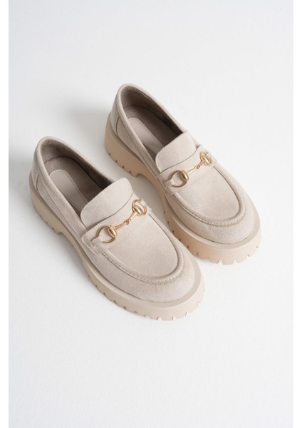 Lara Toka Detaylı Bej Süet Günlük Loafer Ayakkabı indirimleri