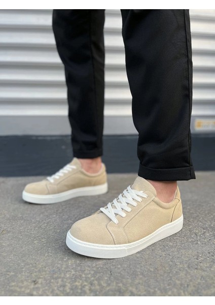 JY165 Elite Bağcıklı Süet Erkek Günlük Sneaker Ayakkabı Sbt - Krem fiyatları