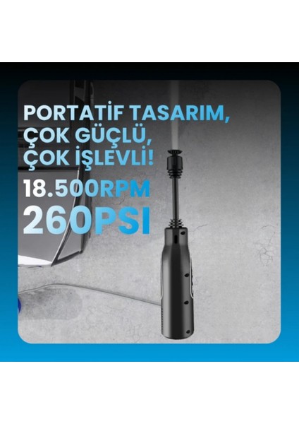 HX-3000 Kablosuz Yüksek Basınçlı Taşınabilir Araç Yıkama Makinesi 260 Psı 18.500RPM 4000MAH Çift Batarya modelleri