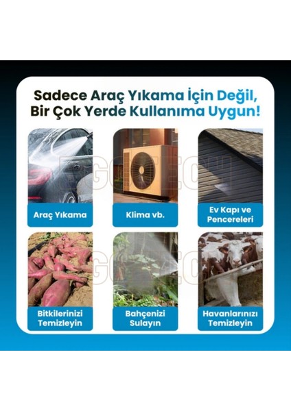 HX-3000 Kablosuz Yüksek Basınçlı Taşınabilir Araç Yıkama Makinesi 260 Psı 18.500RPM 4000MAH Çift Batarya