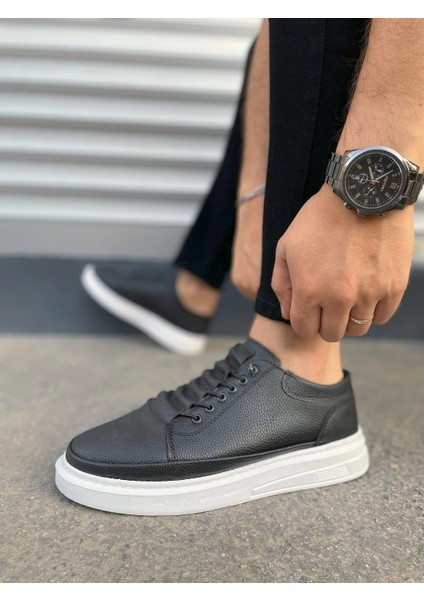 JY0535 Prime Bağcıklı Cilt Erkek Günlük Sneaker Ayakkabı Cbt - Siyah modelleri