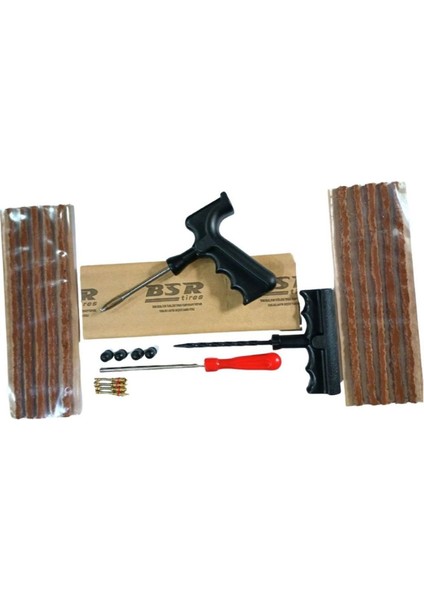 Dubleks Lastik Tamir Seti : 15 Adet 20CM Kalın Fitil , 3 Alet , Sibop Iğnesi ve Kapak Ilave