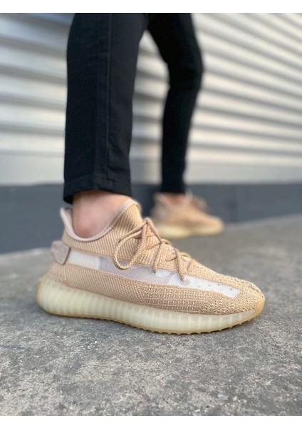 JY305 Pulse Bağcıklı Triko Kumaş Erkek Günlük Spor Ayakkabı Tbt - Bej