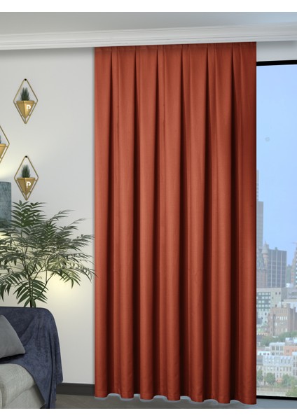 1/2 Pileli Keten Dokulu Kiremit Modern Fon Perde – Ütü Gerektirmez