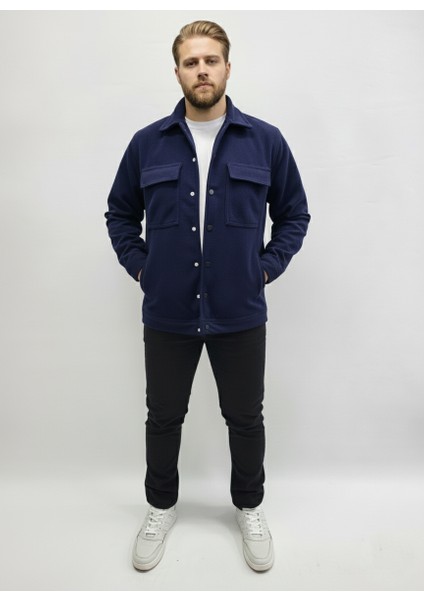 Erkek Mevsimlik Spor Kesim Mont Çıtçıtlı Ceket Polar Erkek Gömlek