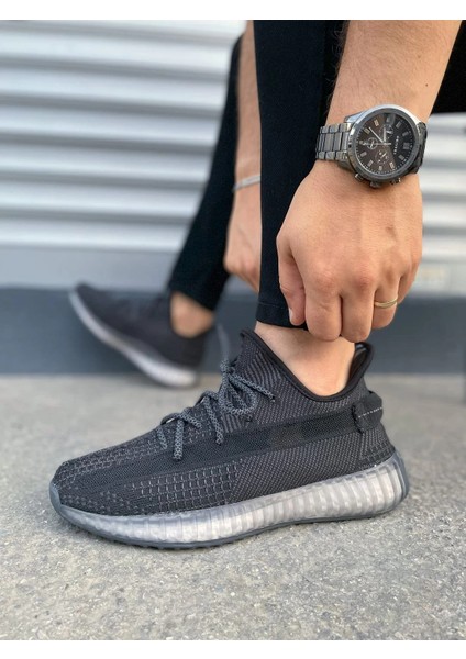 JY305 Pulse Bağcıklı Triko Kumaş Erkek Günlük Spor Ayakkabı Tbt - Siyah modelleri