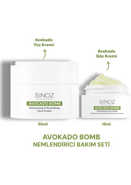 Avokado Bomb Yoğun Nemlendirici Yüz Kremi & Göz Kremi 2'li Bakım Seti