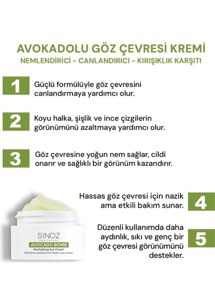 Avokado Bomb Yoğun Nemlendirici Yüz Kremi & Göz Kremi 2'li Bakım Seti fırsatları