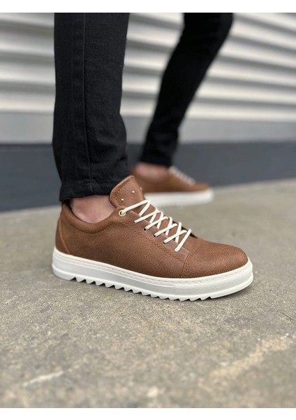 JY152 Cool Bağcıklı Cilt Erkek Günlük Spor Klasik Ayakkabı Cbt - Taba