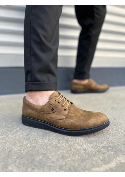 JY0610 Clasico Bağcıklı Cilt Erkek Günlük Klasik Ayakkabı Cst - Camel