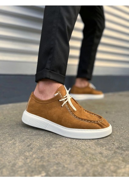 JY170 Tornado Bağcıklı Süet Erkek Günlük Spor Klasik Ayakkabı Sbt - Taba