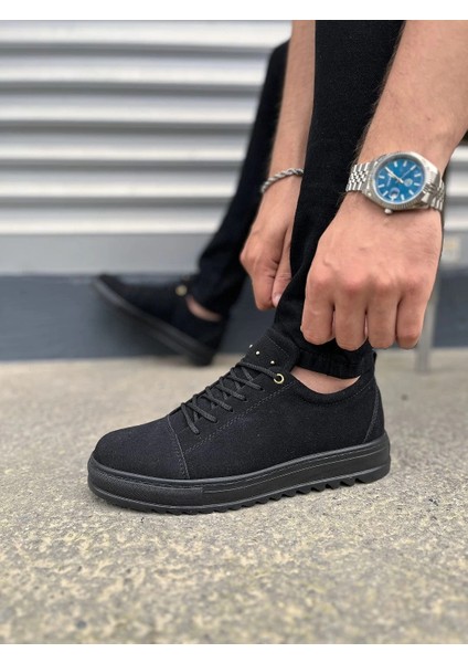 JY152 Cool Bağcıklı Süet Erkek Günlük Spor Klasik Ayakkabı Sst - Siyah modelleri