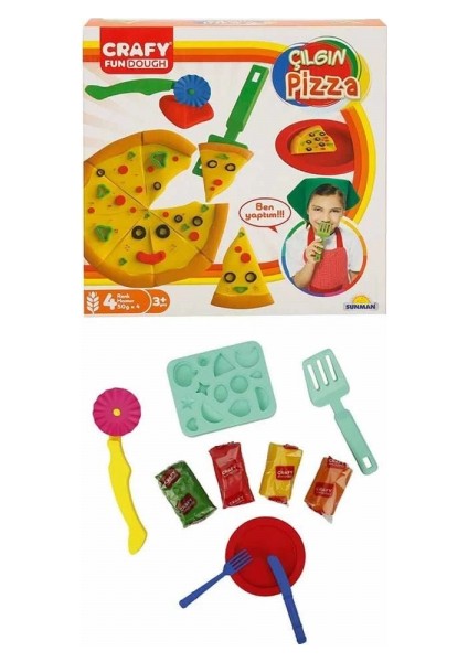 Crafy Çılgın Pizza Oyun Hamuru Seti 200 G 10 Parça modelleri