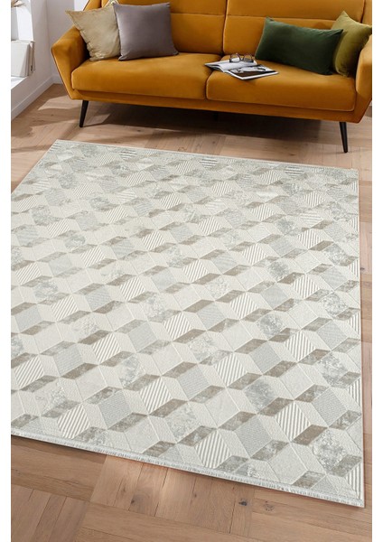 Seren Sina Bej Geometik Desenli Halı fiyatları