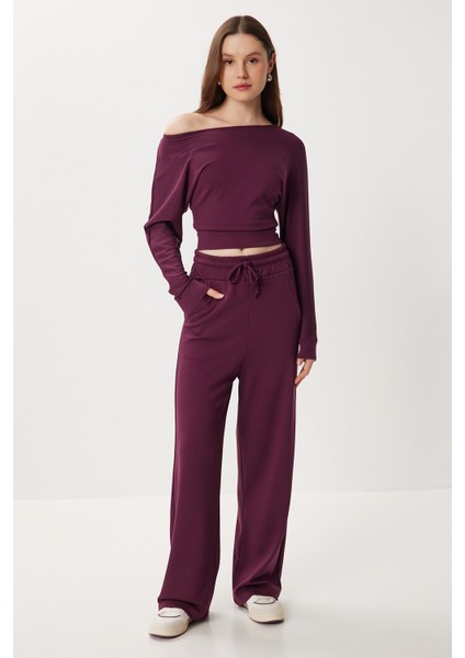 Yumuşak Modal Bluz Pantolon Takım LCI0060 Mürdüm fiyatları