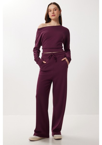 Yumuşak Modal Bluz Pantolon Takım LCI0060 Mürdüm modelleri