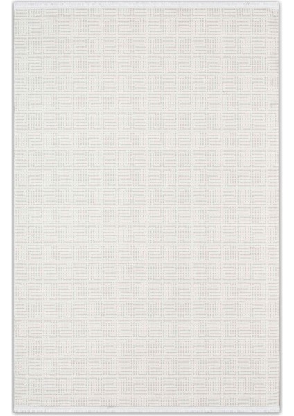 Veranda Rima Krem Bej Geometik Desenli Halı