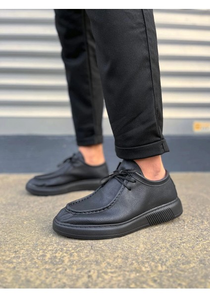 JY170 Tornado Bağcıklı Cilt Erkek Günlük Spor Klasik Ayakkabı Cst - Siyah fiyatları