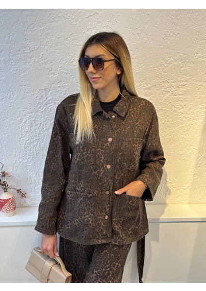 Leopar Desen Jean Ceket modelleri