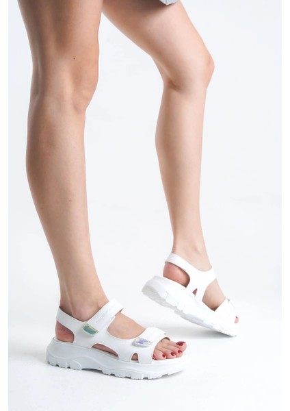 Lamıa Cırt Cırtlı Ortopedik Taban Kadın Sandalet Cbt - Beyaz fiyatları