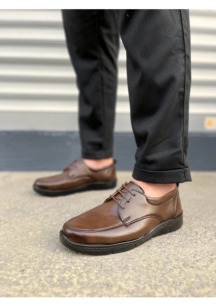 JY0510 Clasica Bağcıklı Cilt Erkek Günlük Klasik Ayakkabı Cst - Kahverengi fiyatları