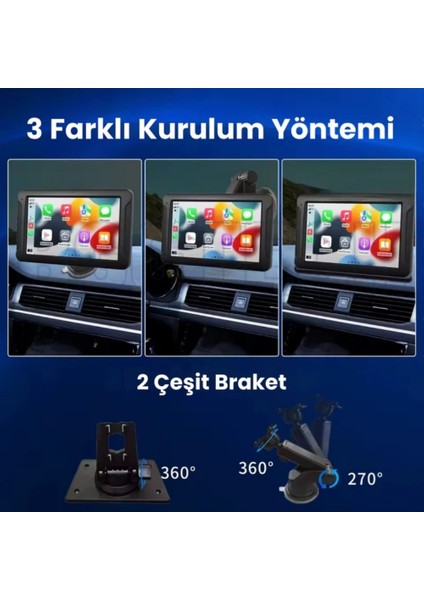 X2 Carplay Akıllı Araç Ekranı Apple Android Uyumlu 9.2” 4K Hd Görüntü, Kablosuz Bağlantı, Arka Kamera Dahil