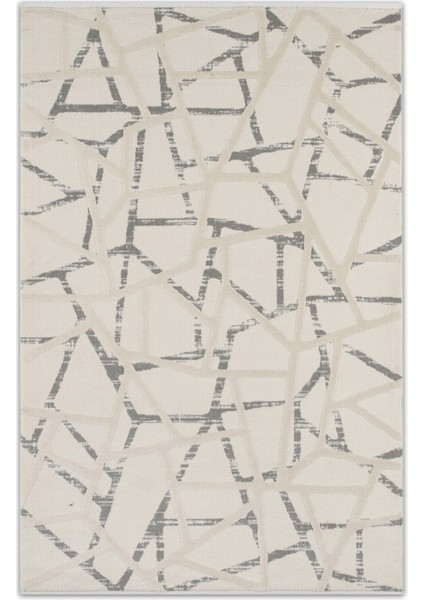 Gloria Eloa Gri Bej Geometik Desenli Halı