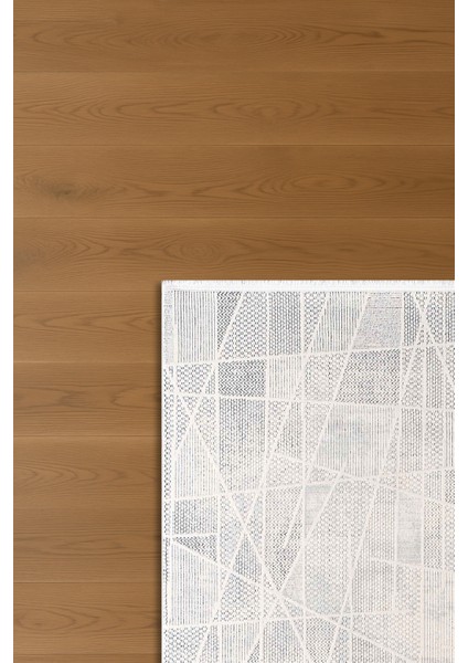 Joli Erai Gri Geometik Desenli Halı modelleri