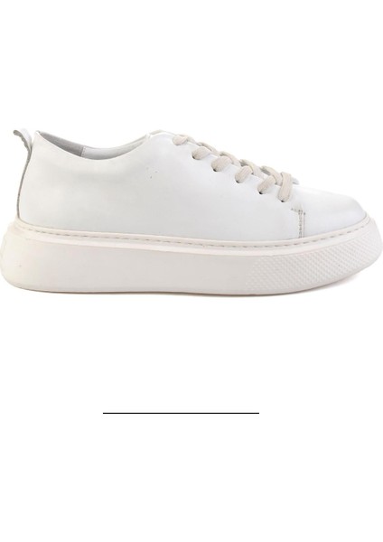 Beyaz Hakiki Deri Erkek Sneaker E01011032503