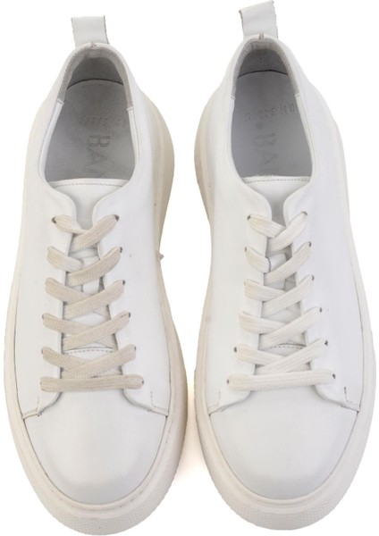 Beyaz Hakiki Deri Erkek Sneaker E01011032503 fırsatları