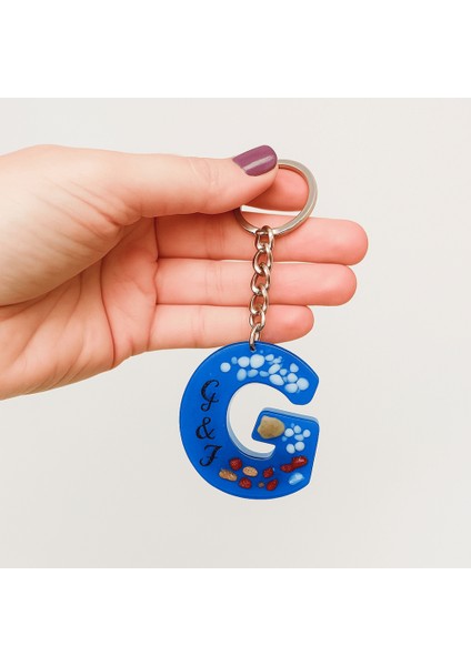 G Harfi - Kişiye Özel - Epoksi Reçine Anahtarlık - El Yapımı - Çelik Tokalı fiyatları