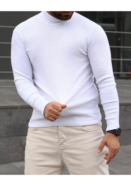 Beyaz Kaşkorse Balıkçı Yaka Likralı Kazak fırsatları