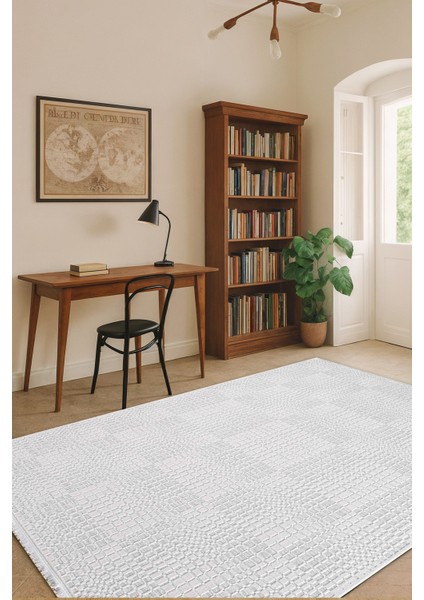 Seren Zani Gri Bej Geometik Desenli Halı fiyatları