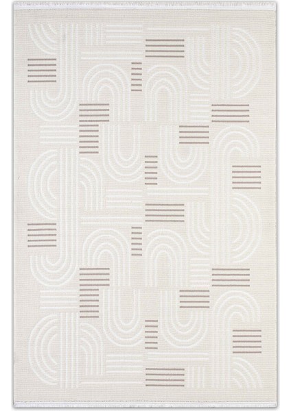 Veranda Civo Krem Bej Geometik Desenli Halı