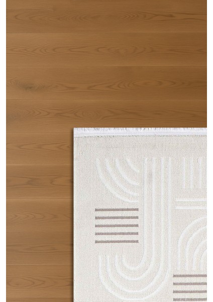 Veranda Civo Krem Bej Geometik Desenli Halı modelleri