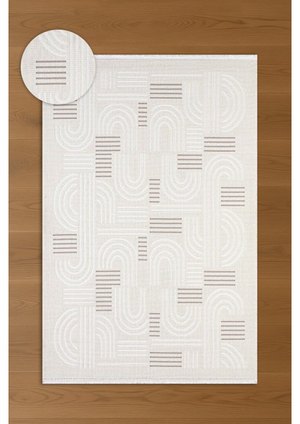 Veranda Civo Krem Bej Geometik Desenli Halı fırsatları
