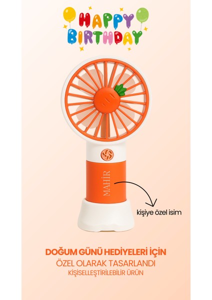 Kişiye Özel Isimli Mini Fan Soğutucu Vantilatör Kişiselleştirilmiş Hediyelik Şarjlı Mini Fan