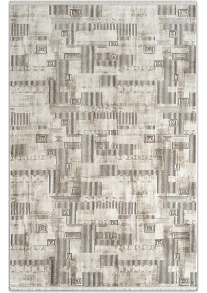 Estefan Cera Bej Kahverengi Modern Salon ve Oturma Odası Halısı