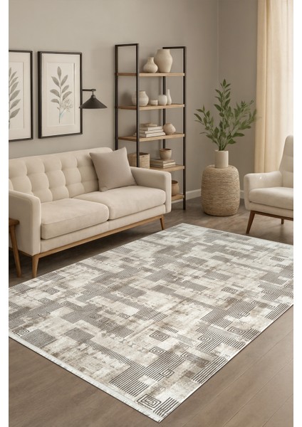 Estefan Cera Bej Kahverengi Modern Salon ve Oturma Odası Halısı fiyatları