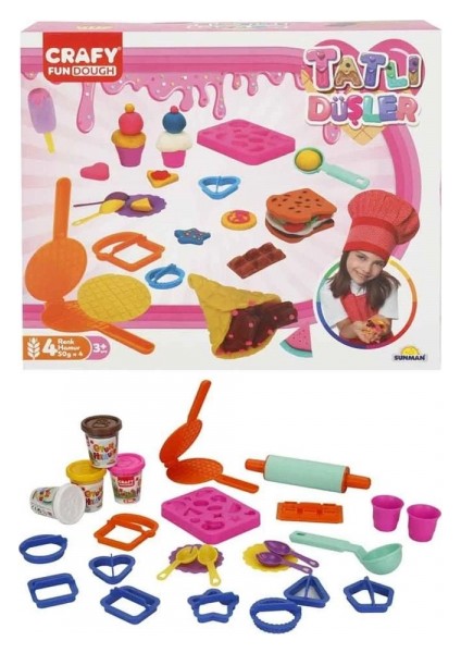 Crafy Tatlı Düşler Oyun Hamuru Seti 200 G 22 Parça