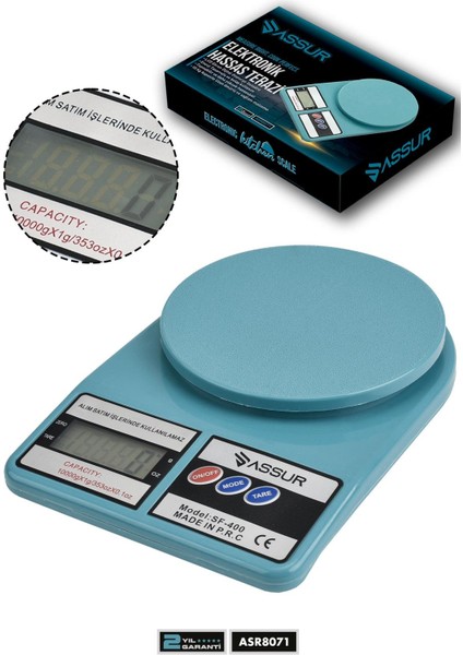 Dijital Mutfak Terazisi 1 gr 10 kg Hassas Ölçüm Tartı Hassas Terazi