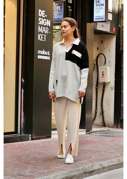 Mtxdpn Kuş Gözü Triko Takım Beyaz (Beden: Standart) fırsatları