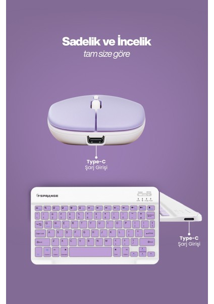 Tablet ve Telefonlar Için Bluetooth - Wireless Klavye ve Mouse Set modelleri